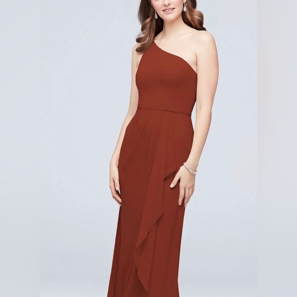 David’s bridal One Shoulder bridesmaid dress Cinnamon